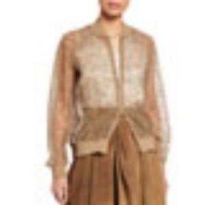 Brunello Cucinelli PAILETTE NET ZIP UP BOMBER